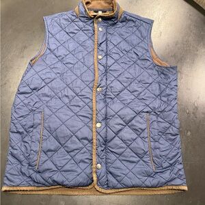 Peter Millar Blue and Tan Quilted Vest